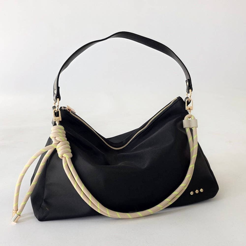 Nikki Nylon Slouchy Shoulder Bag – Black